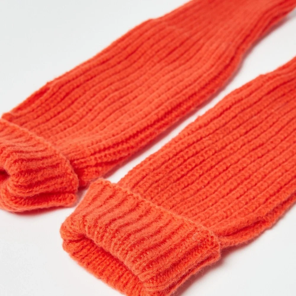 Red-Orange Fingerless Gloves